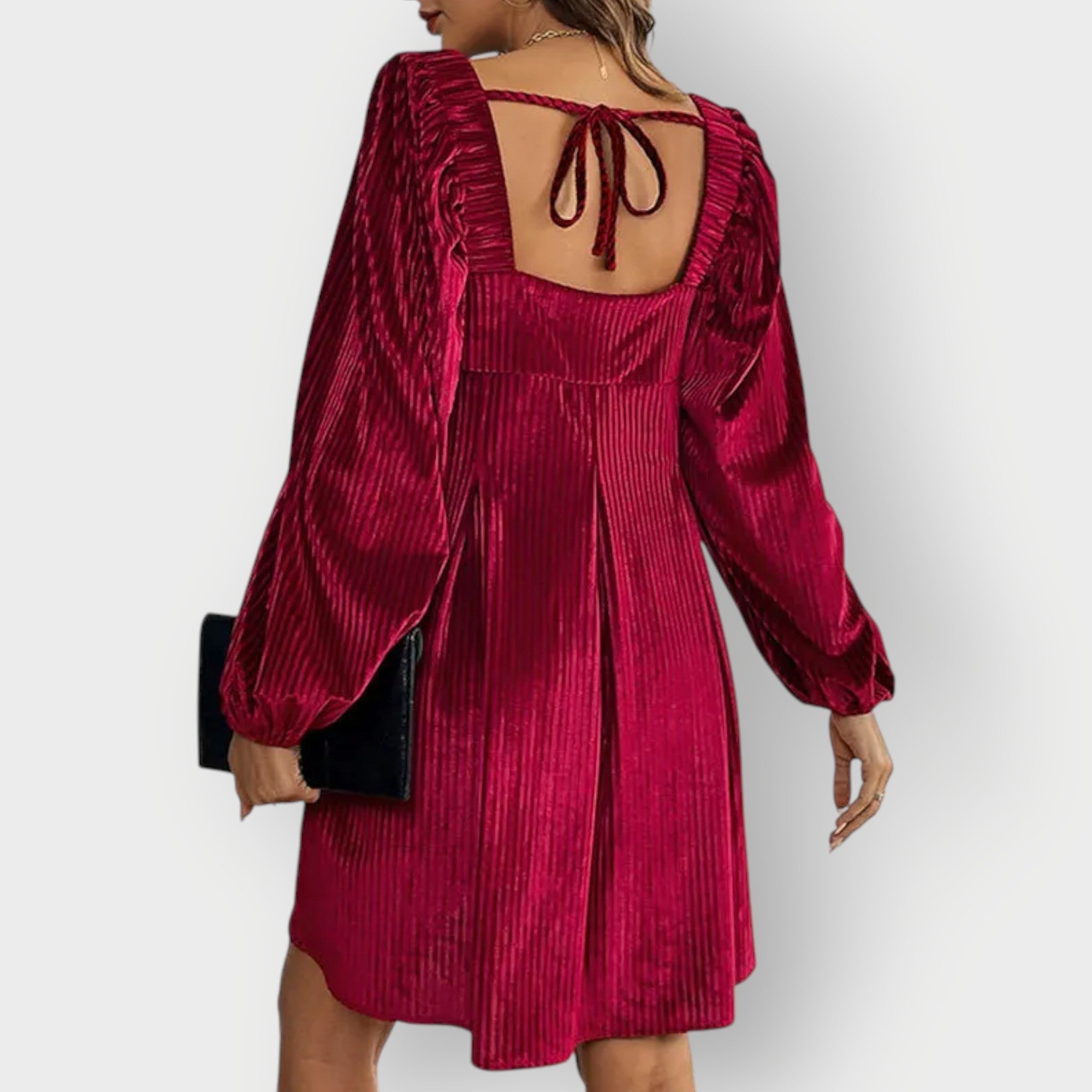 Pleated Babydoll Mini Dress