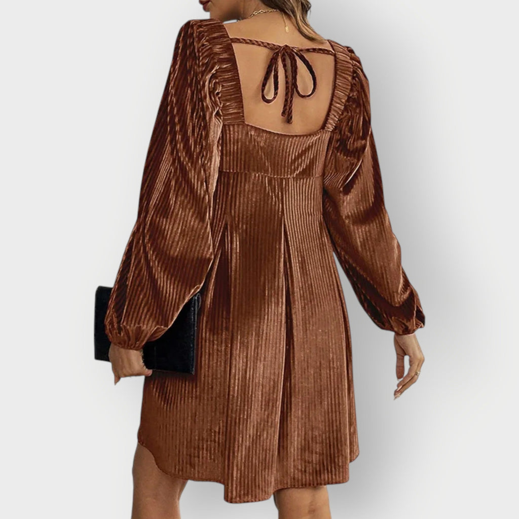 Pleated Babydoll Mini Dress