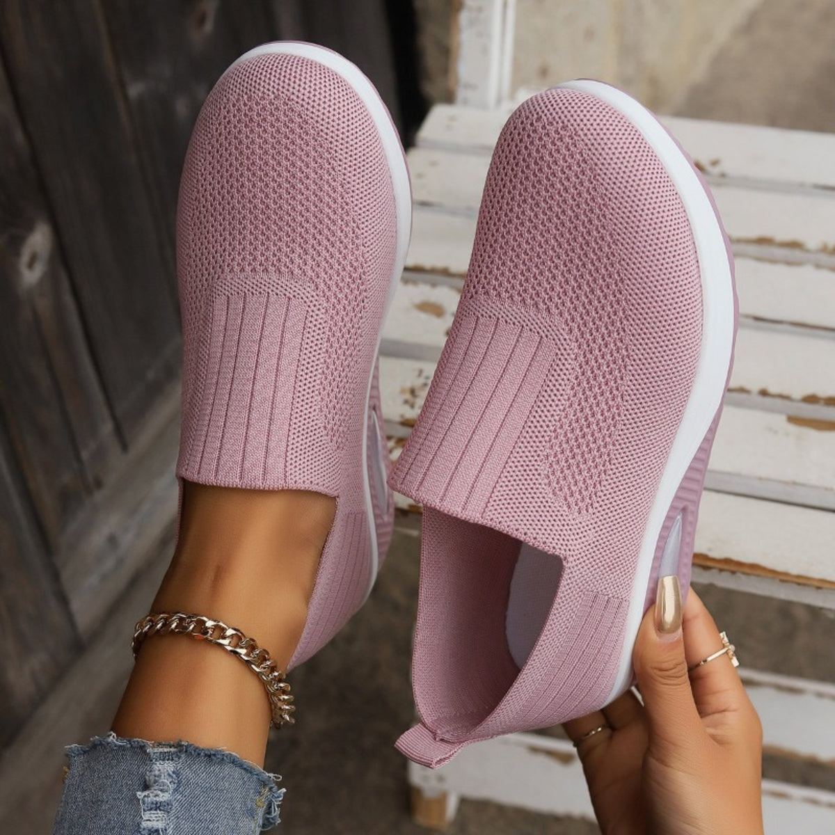 Women's Knit Platform Sneakers