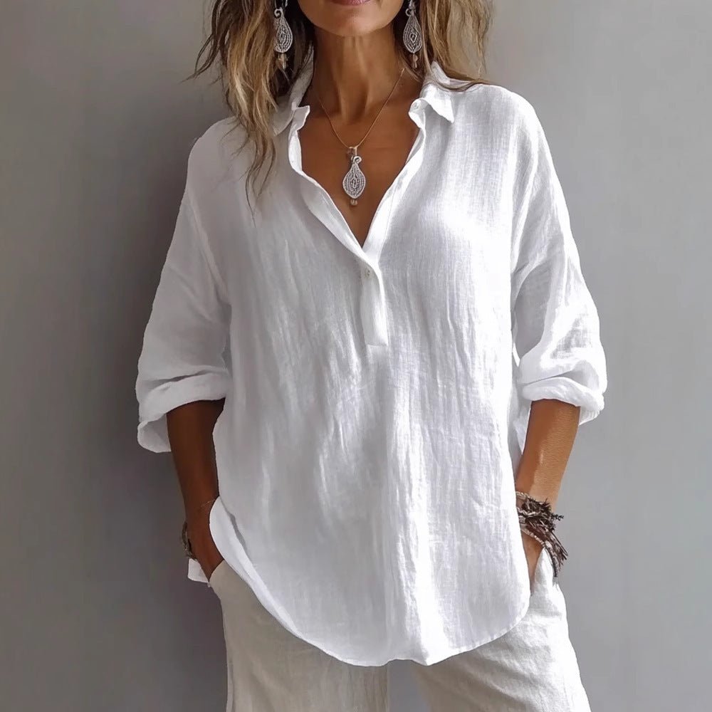 Women's Oversized V-Neck Blouse