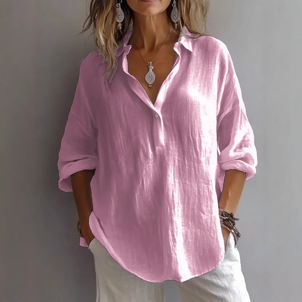 Women's Oversized V-Neck Blouse