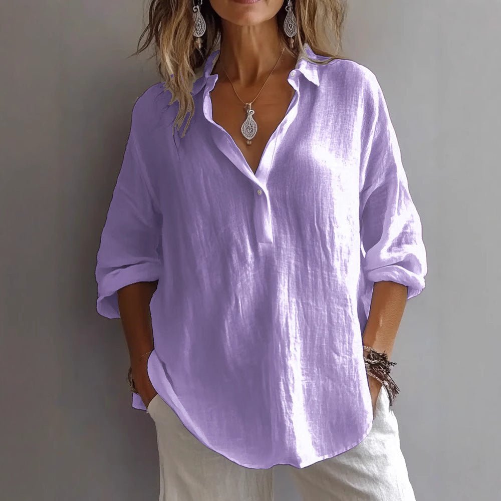 Women's Oversized V-Neck Blouse