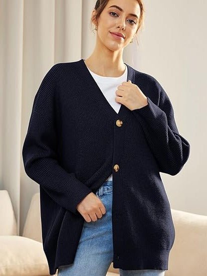 Women's Ribbed V-Neck Cardigan