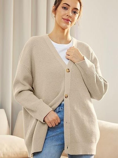 Women's Ribbed V-Neck Cardigan