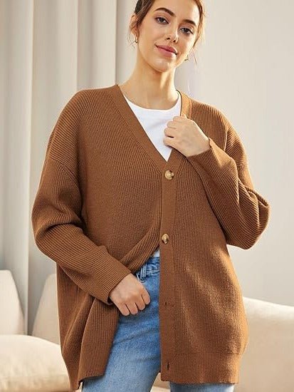 Women's Ribbed V-Neck Cardigan