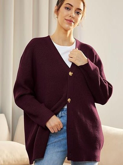 Women's Ribbed V-Neck Cardigan