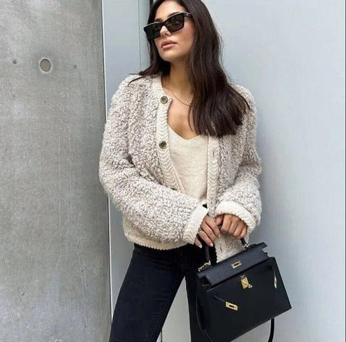 Women's Cropped Knit Cardigan