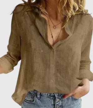 Women's Floral Blouse - Brown