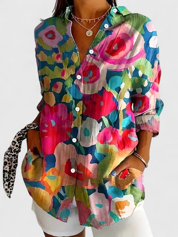 Women's Floral Blouse - Multi-colored 1