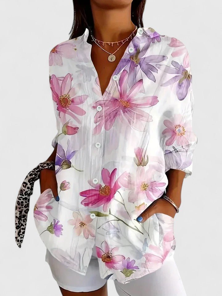 Women's Floral Blouse - White