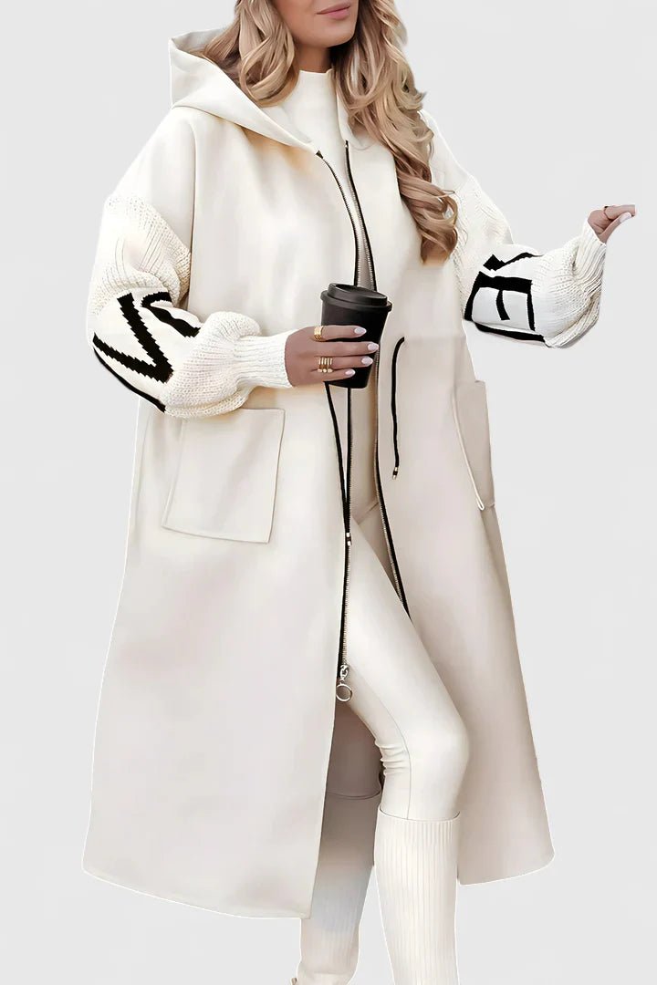 Women's Oversized Hooded Cardigan Coat - White