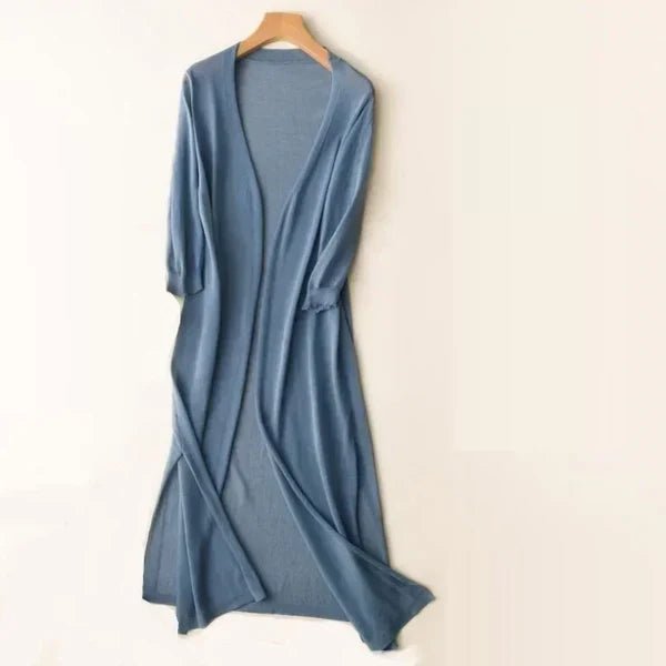 Women's Oversized Knit Duster Cardigan - Blue