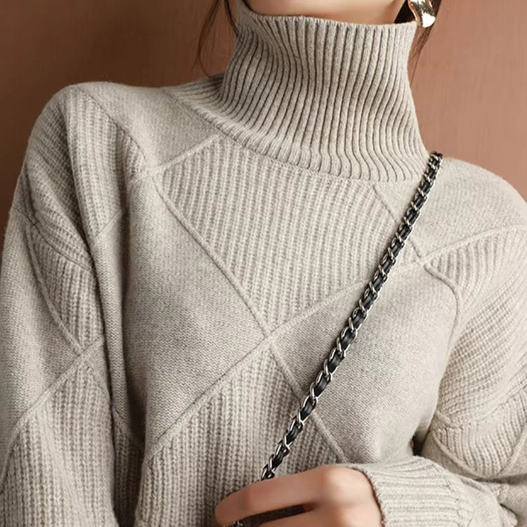Women's Oversized Wool Turtleneck Sweater