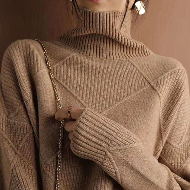 Women's Oversized Wool Turtleneck Sweater