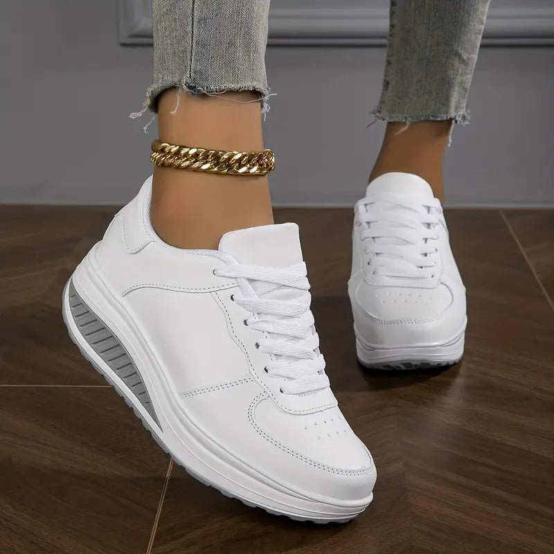 Women's Platform Wedge Sneakers - White