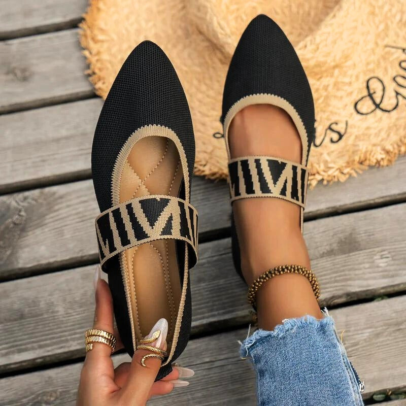 Sienna Women's Pointed Toe Mary Jane Flats 4