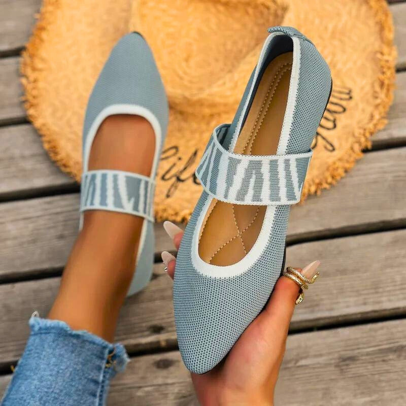 Sienna Women's Pointed Toe Mary Jane Flats 6