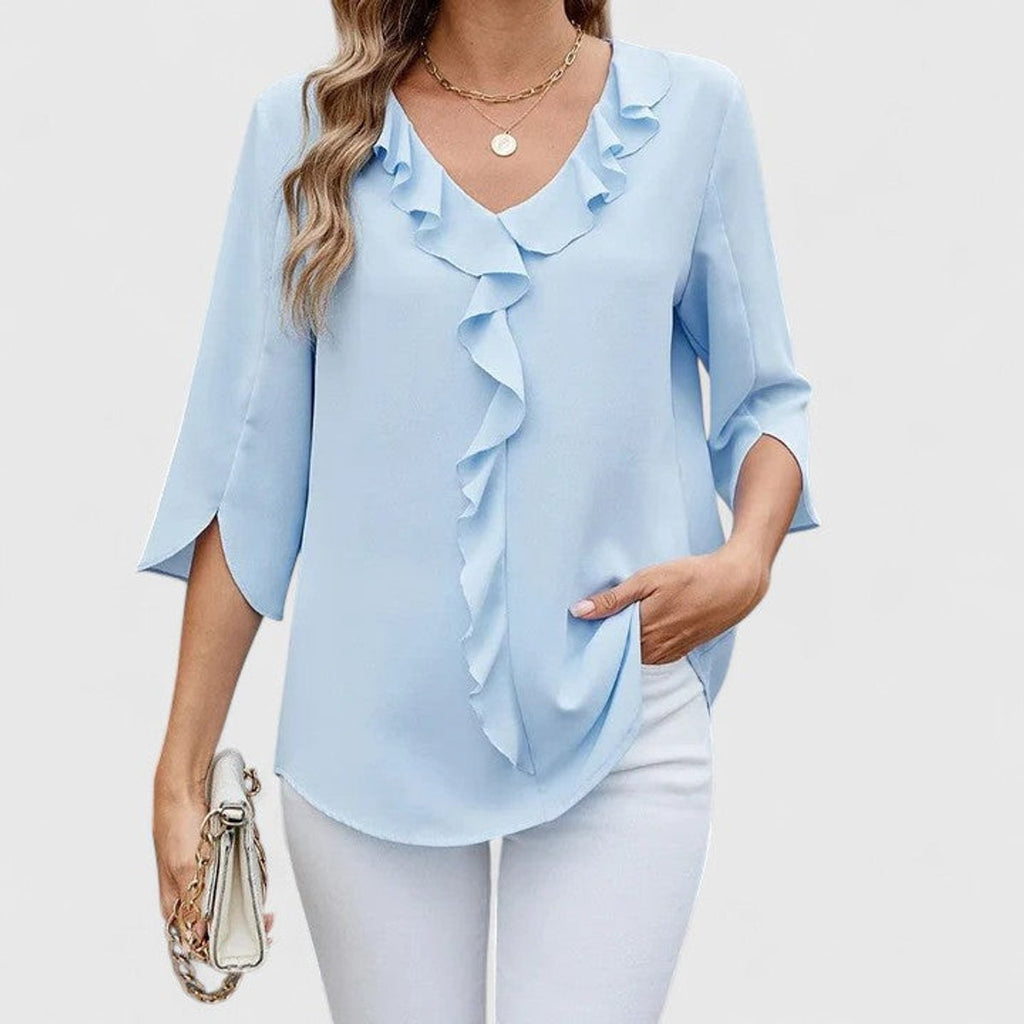 Women's Chiffon V-Neck Work Blouse