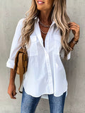 Women's Cotton Utility Blouse - White