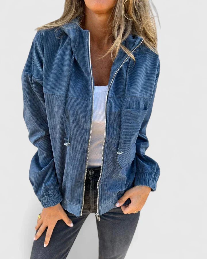 Women's Oversized Corduroy Jacket - Blue