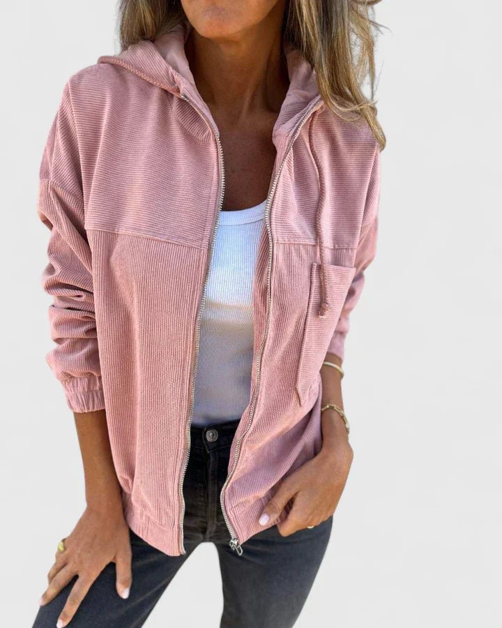 Women's Oversized Corduroy Jacket - Pink