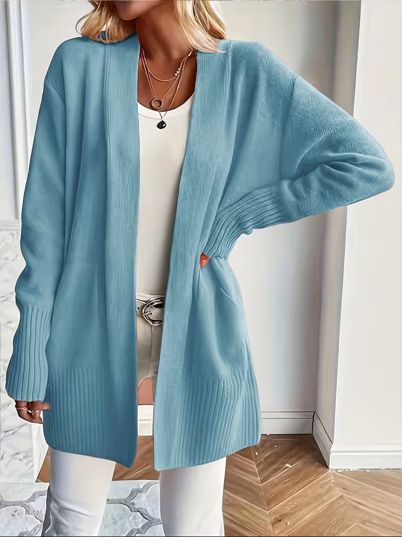 Women's Oversized Knit Cardigan - Peacock Blue