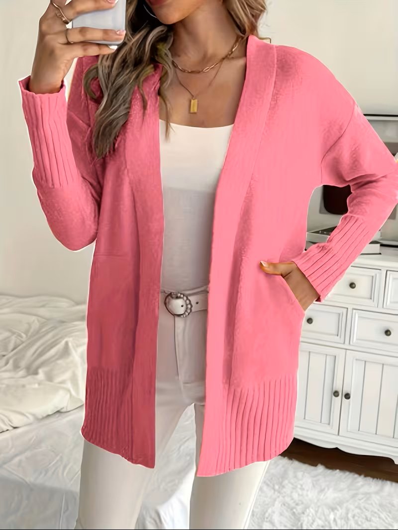 Women's Oversized Knit Cardigan - Magenta