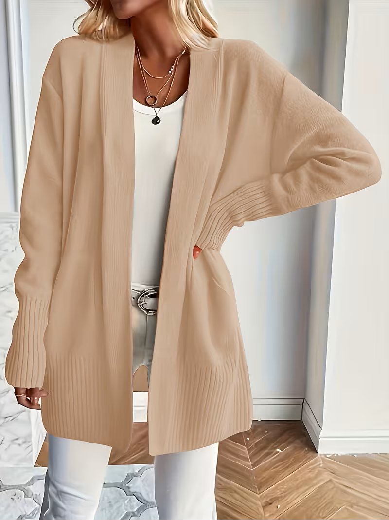 Women's Oversized Knit Cardigan - Khaki