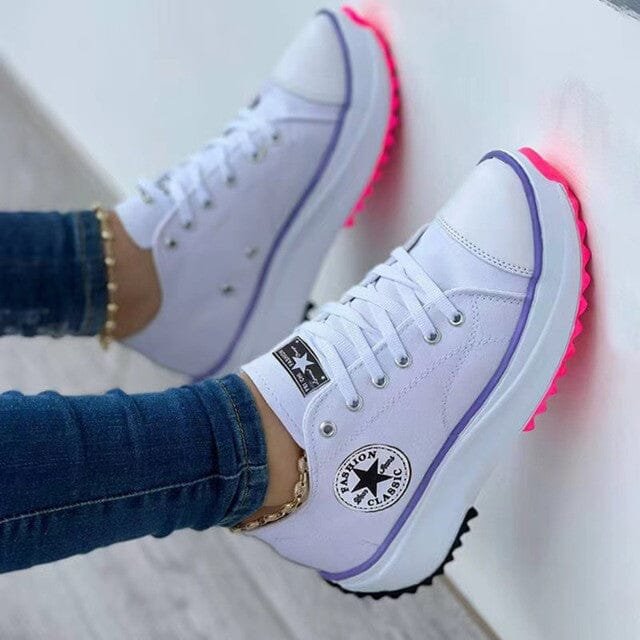 Women's Platform Sneakers - White