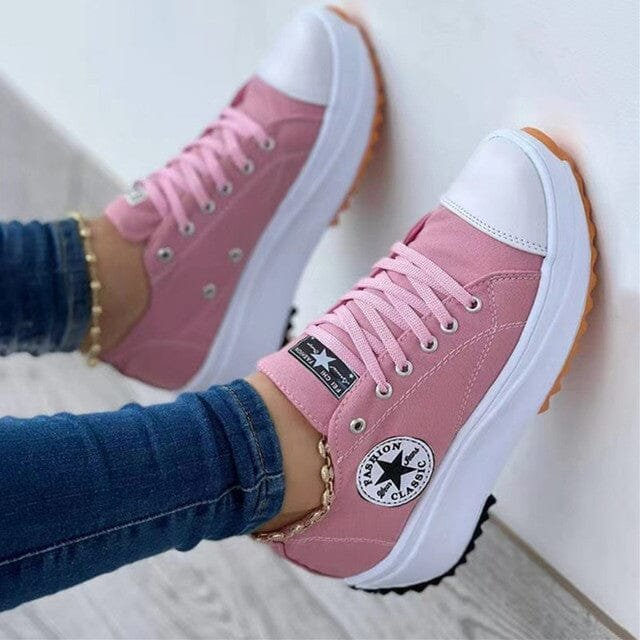Women's Platform Sneakers - Pink