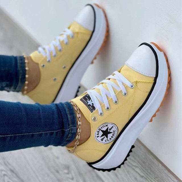 Women's Platform Sneakers - Yellow