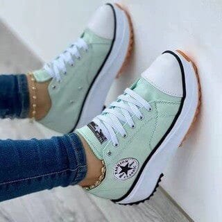 Women's Platform Sneakers - Green