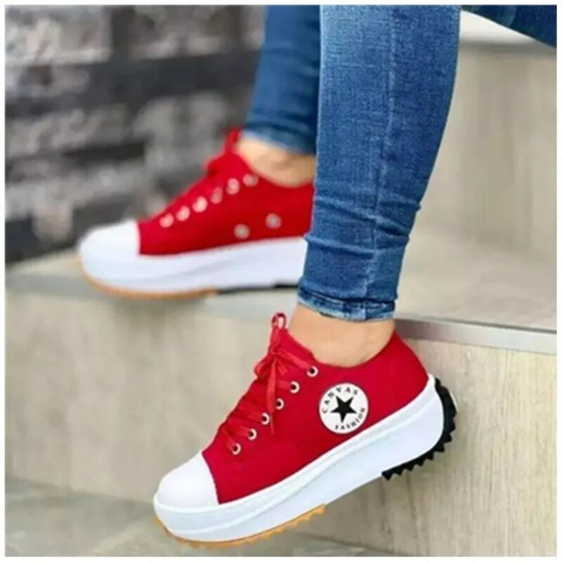 Women's Platform Sneakers - Red