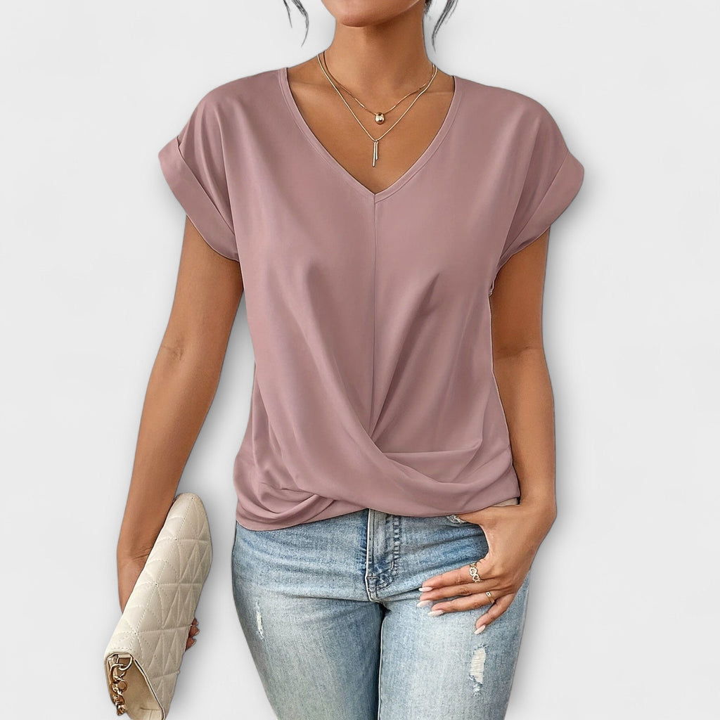 Women's Satin V-Neck Blouse