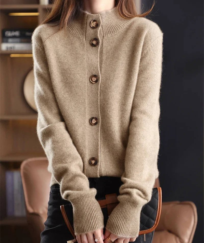 Women's Wool Cardigan - Khaki