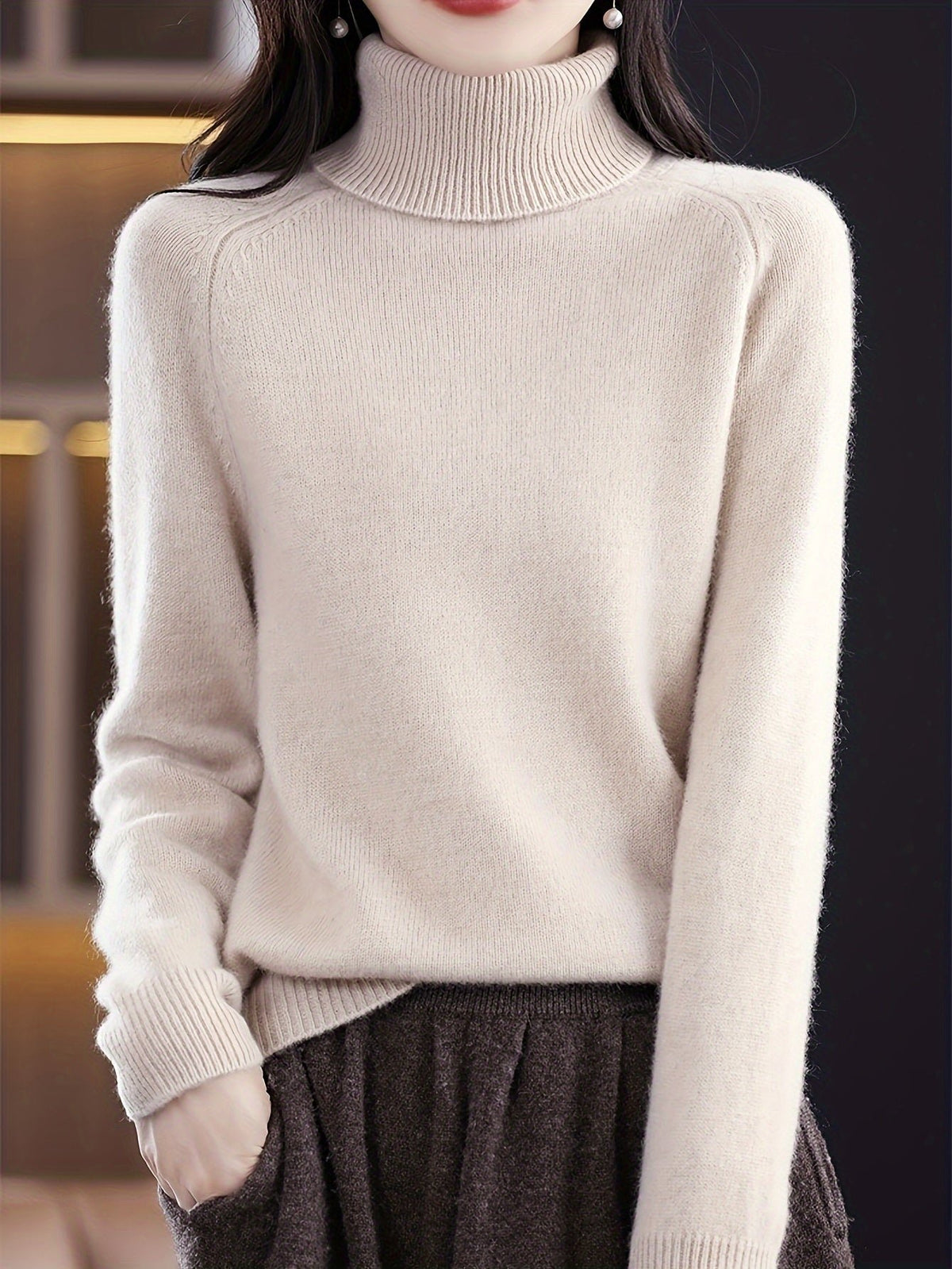 Women's Wool Turtleneck Sweater
