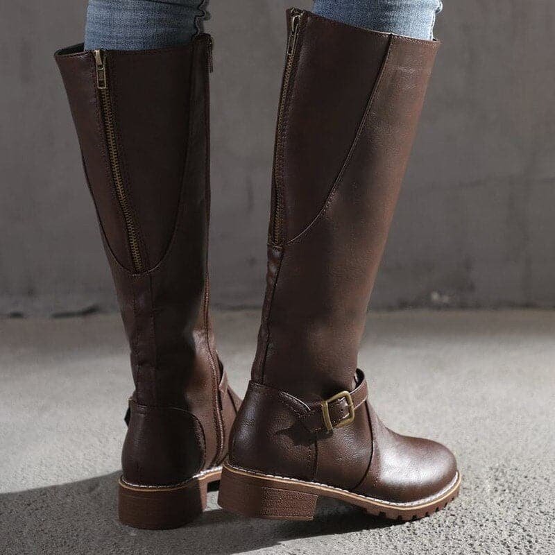 Women's Faux Leather Knee-High Riding Boots