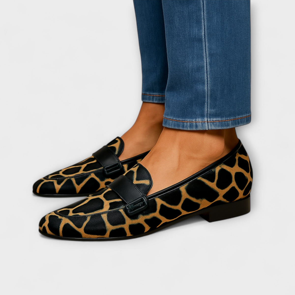 Women's Giraffe-Print Penny Loafers - Leopard