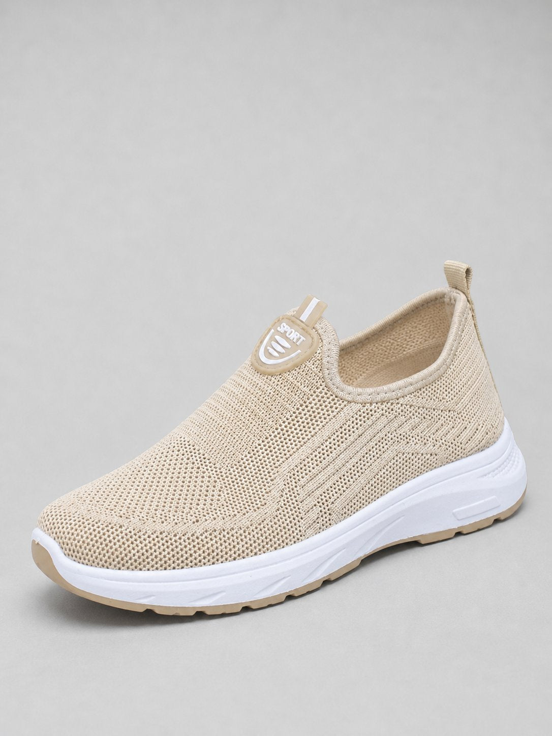 Women's Knit Slip-On Sneakers - Beige