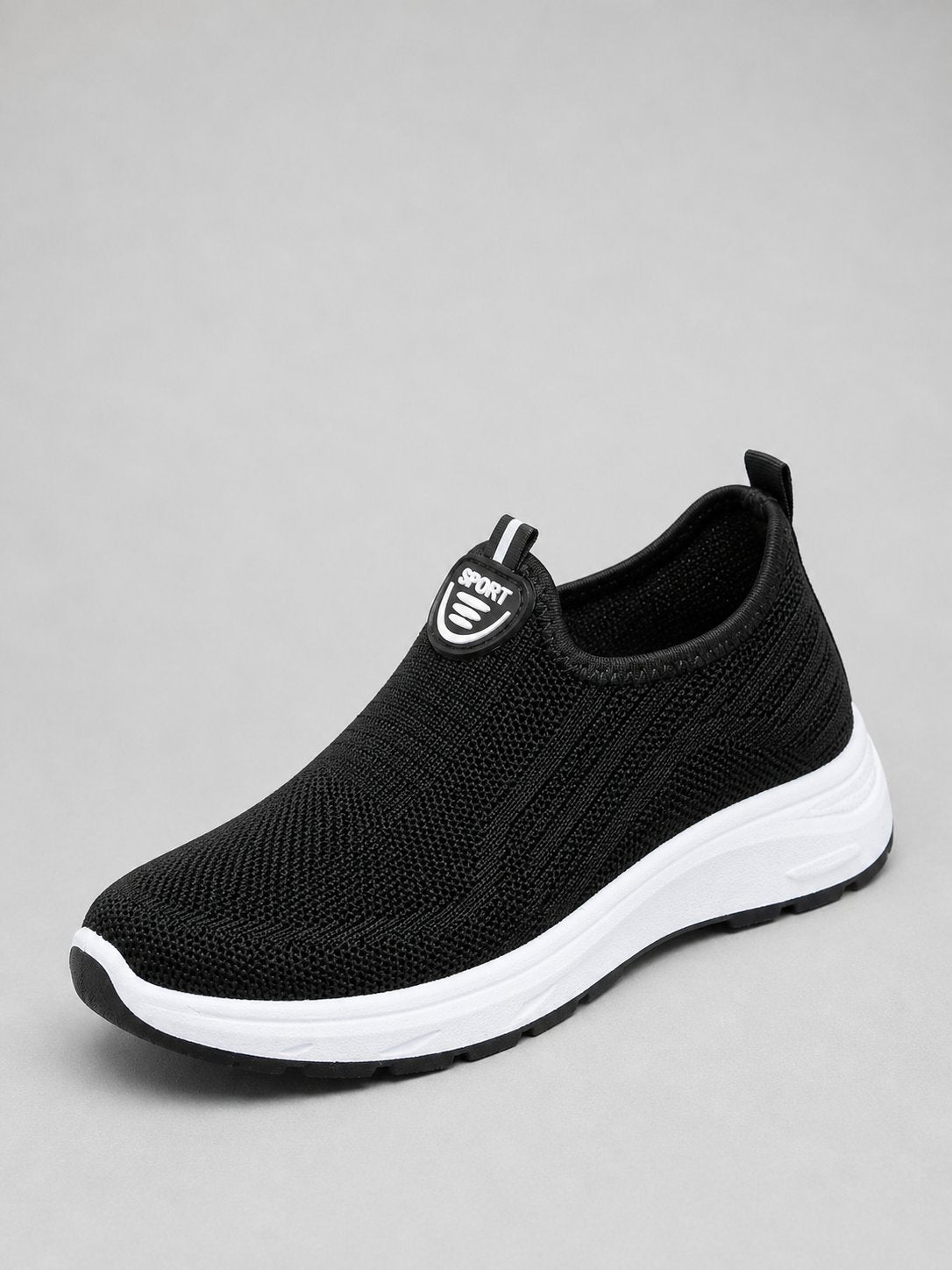 Women's Knit Slip-On Sneakers - Black