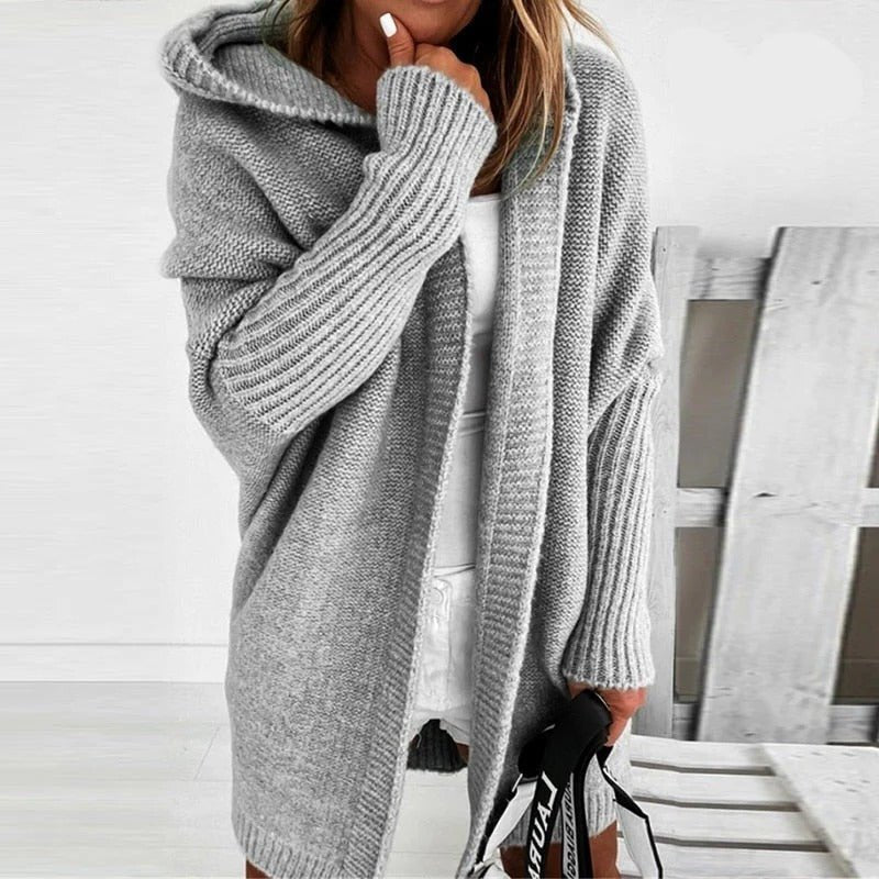 Women's Oversized Knit Cardigan - Gray