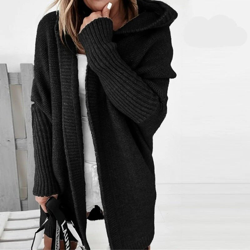Women's Oversized Knit Cardigan - Black