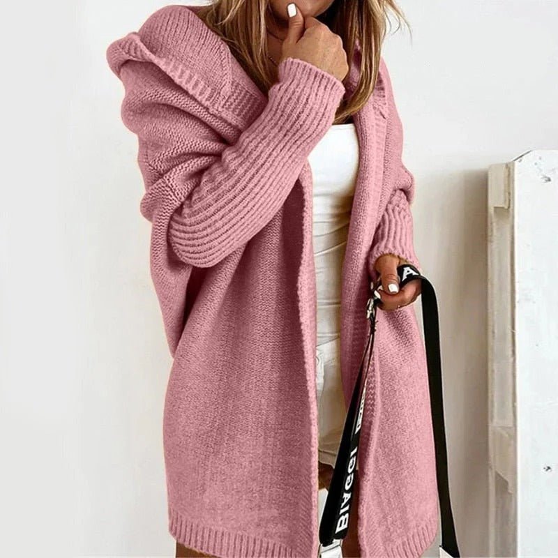 Women's Oversized Knit Cardigan - Pink