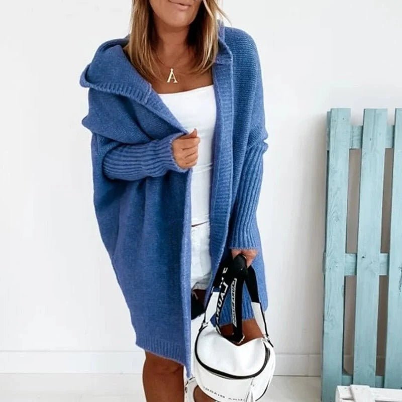 Women's Oversized Knit Cardigan - Blue