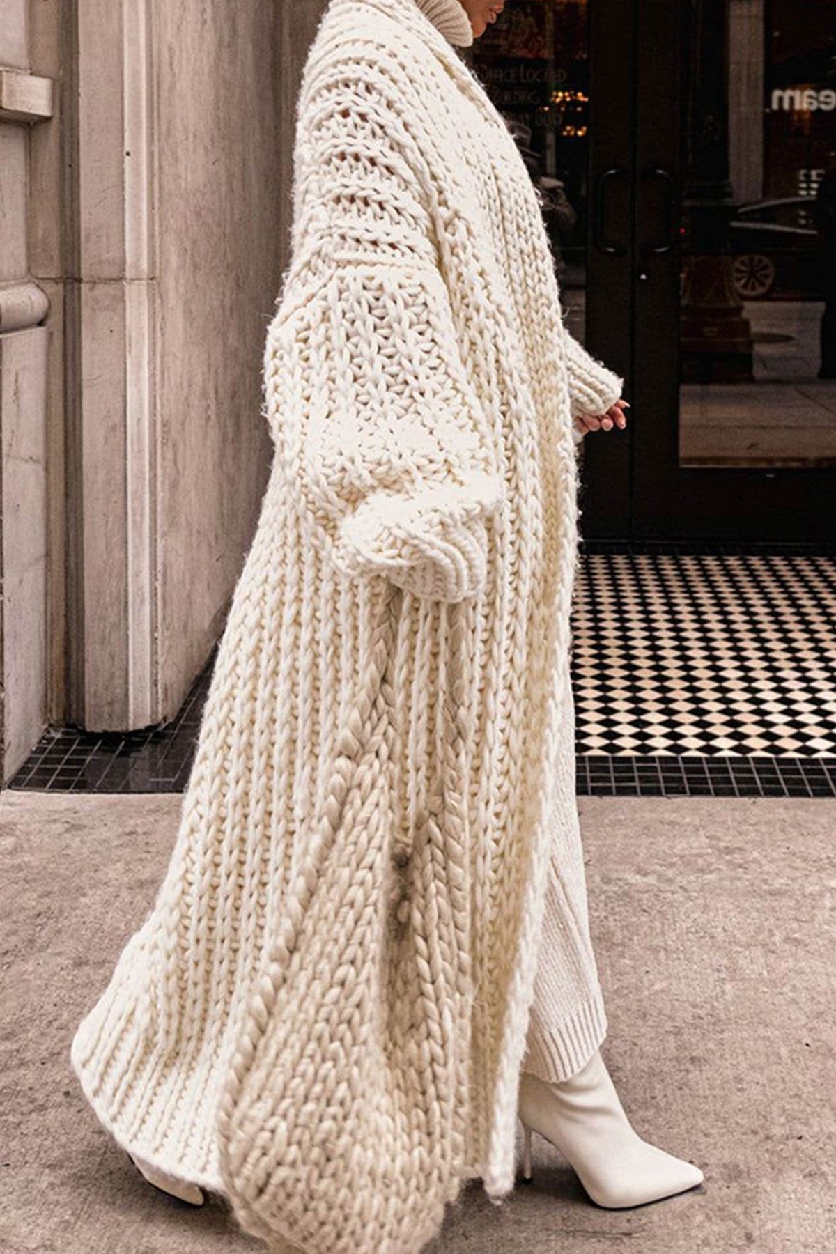 Women's Oversized Maxi Wool Cardigan