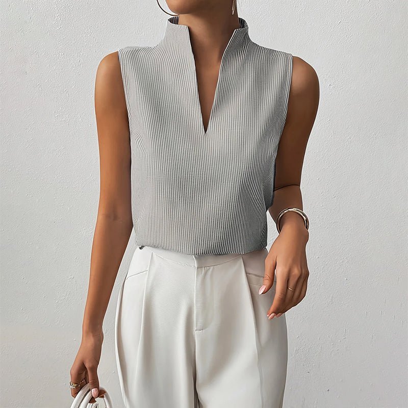 Women's Striped Work Blouse - Gray