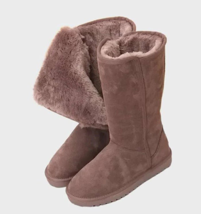 Women's Tall Suede Snow Boots - Brown
