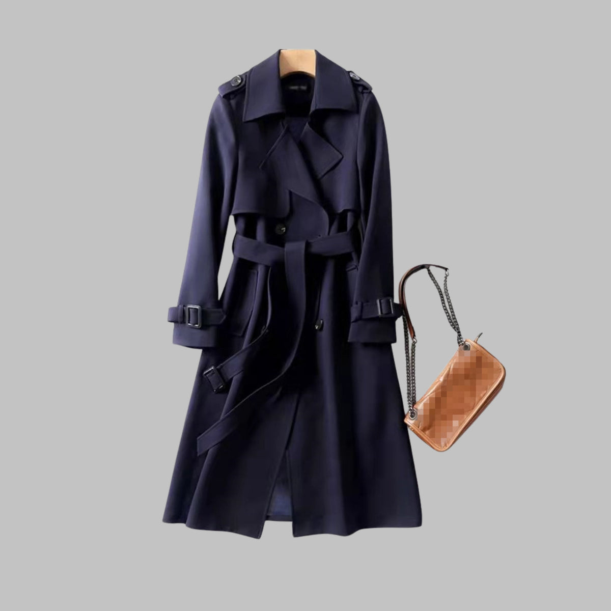 Women's Trench Coat - Navy Blue