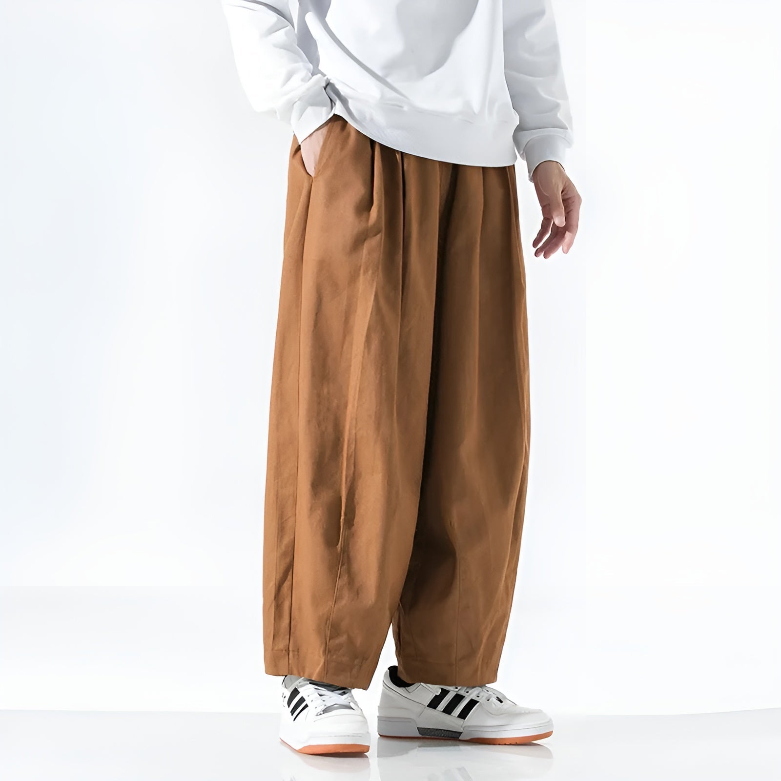 Theodore Men's Wide Leg Cotton Trousers 1