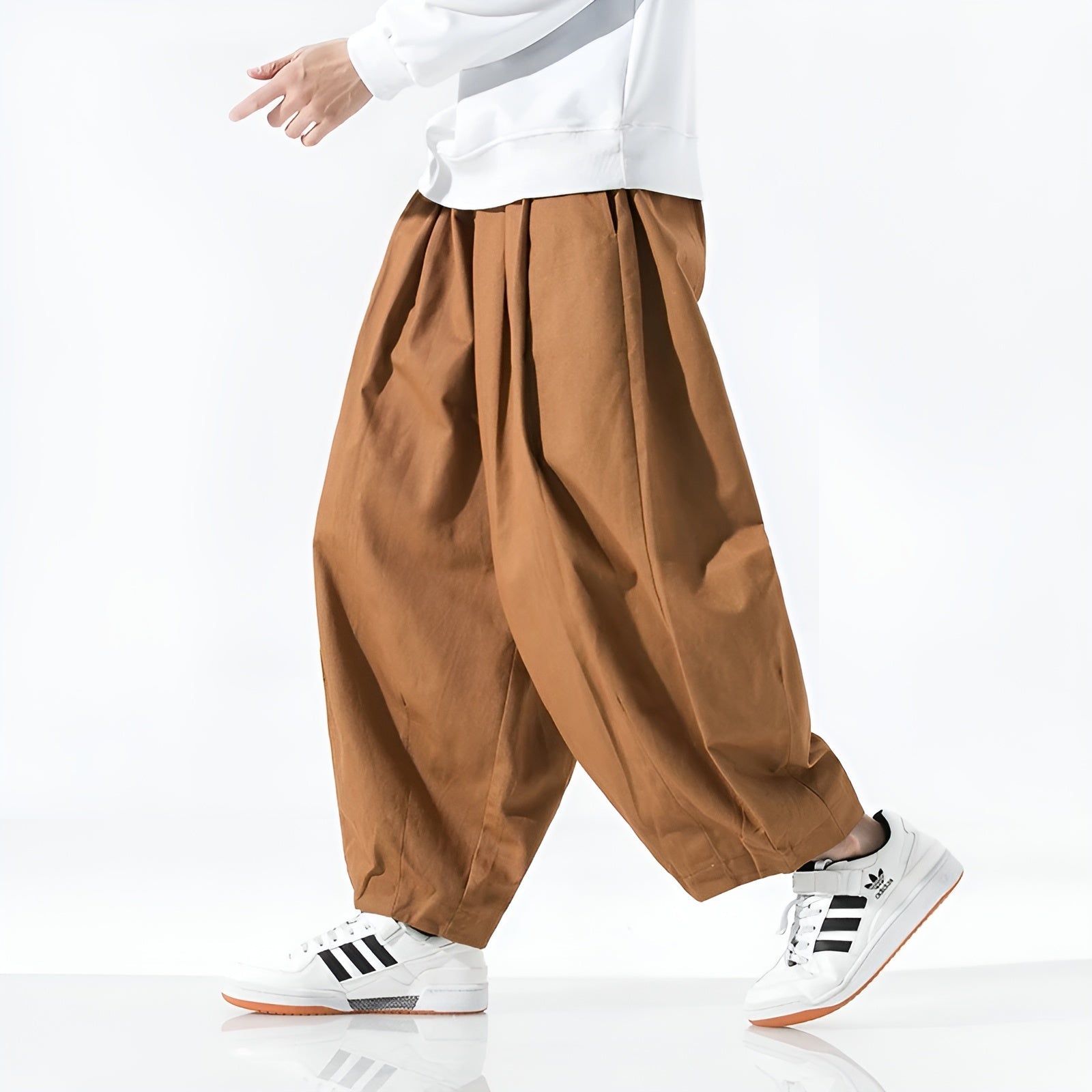Theodore Men's Wide Leg Cotton Trousers 2